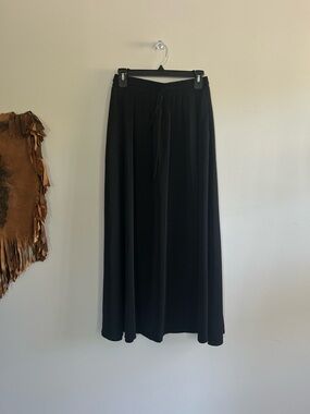 Amazon Black Midi Skirt with Drawstring Waist